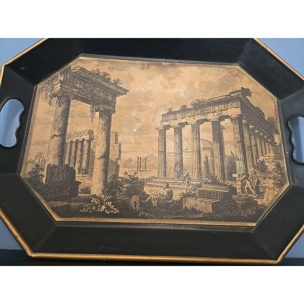 Pilgrim Art Tray Temple Of Minerva Suniade‎ Athens Vintage 18